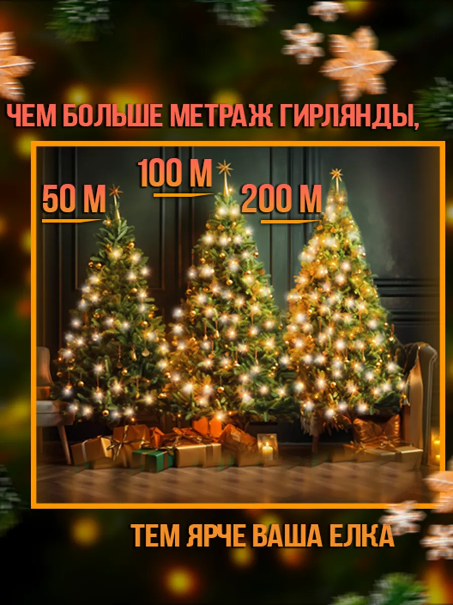 BestGarlands Гирлянда роса 50 м с пультом для дома и сада