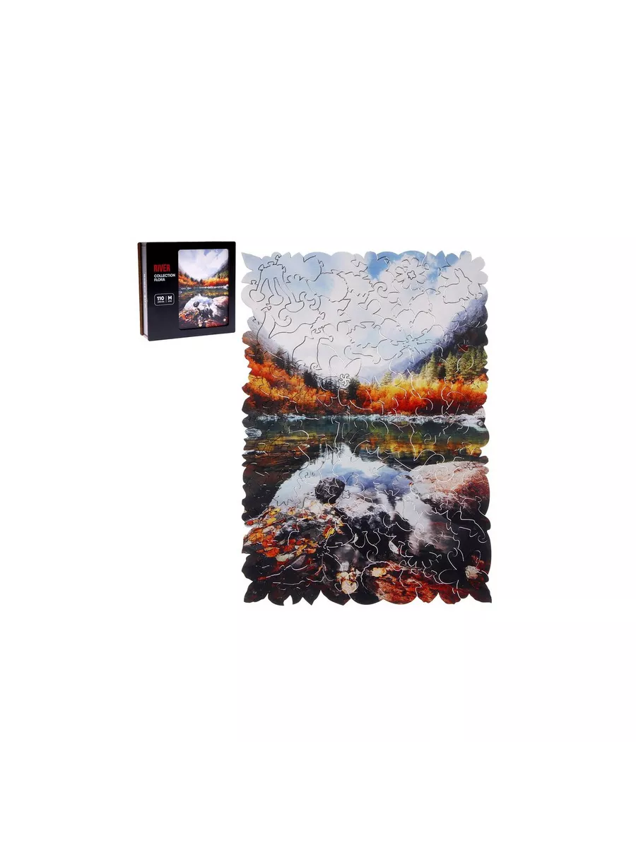 Melograno Puzzle Пазл фигурный Горная река, 110 деталей, 28,8 × 20,2 см