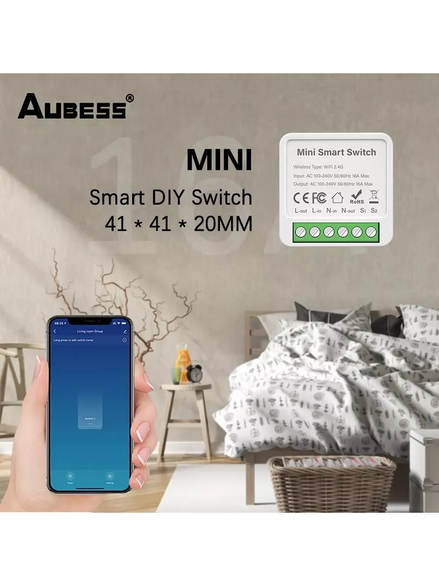 WiFi реле для умного дома Mini Smart Switch 16A Умный переключатель Вай-Фай  купить по цене 629 ₽ в интернет-магазине Wildberries | 192496146