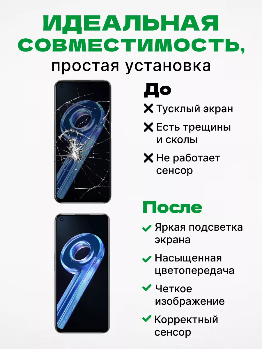 ЗЕТТОН Дисплей на Realme 9 10 4G с тачскрином на телефон