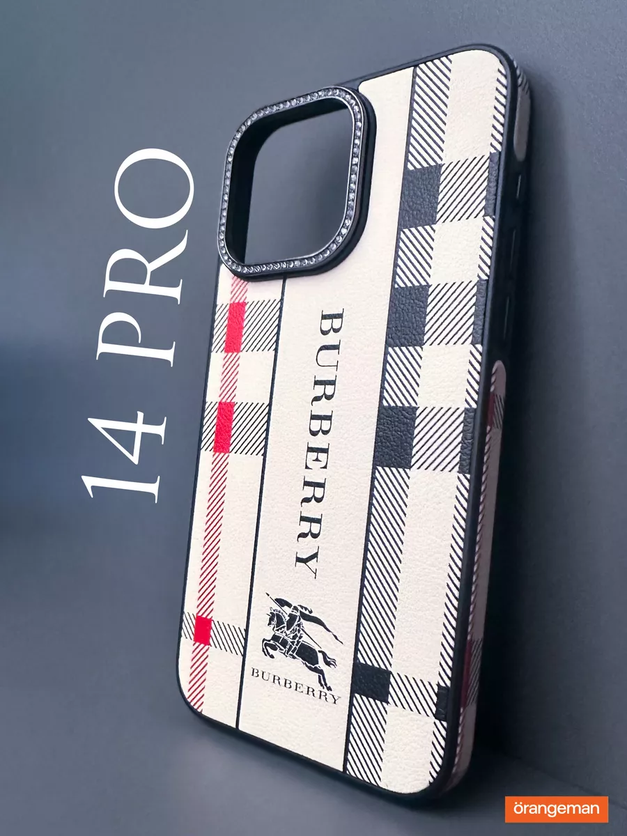 Чехол на iphone 14 pro с принтом Burberry Стразы Orangeman купить по цене  460 ₽ в интернет-магазине Wildberries | 195494395