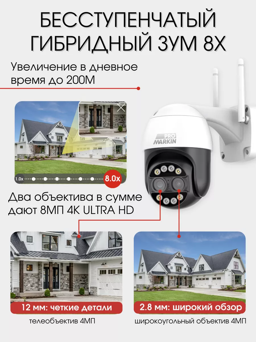 MARKIN WAY Камера видеонаблюдения уличная wifi умная видеокамера