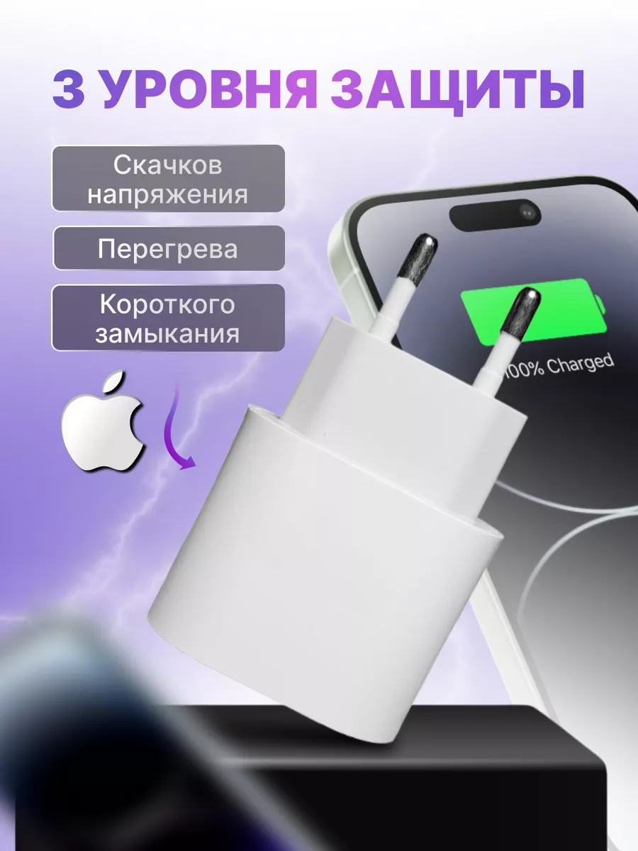 Адаптер Type-C 20W зарядка для iphone и android RUStore купить по цене 330  ₽ в интернет-магазине Wildberries | 197280763