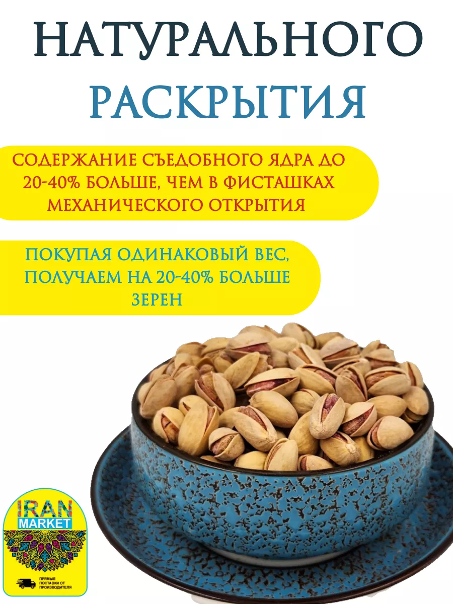 Фисташки жареные соленые 500г, Иран ИРАН-МАРКЕТ купить по цене 658 ₽ в  интернет-магазине Wildberries | 197473149