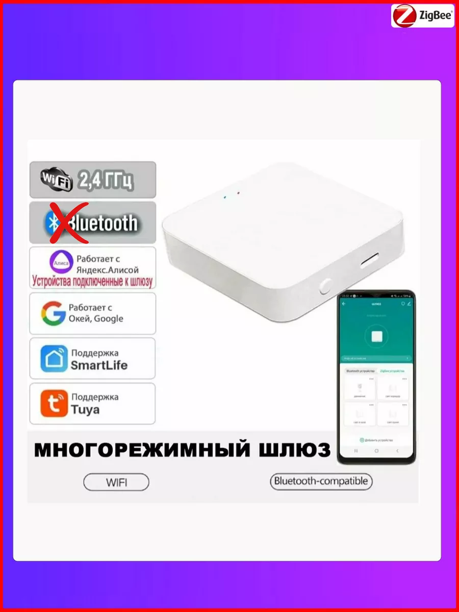 Умный шлюз Zigbee с Алисой, Марусей БЕЗ Bluetooth Smart дом 18RUS купить по  цене 190 300 сум в интернет-магазине Wildberries в Узбекистане | 198226757