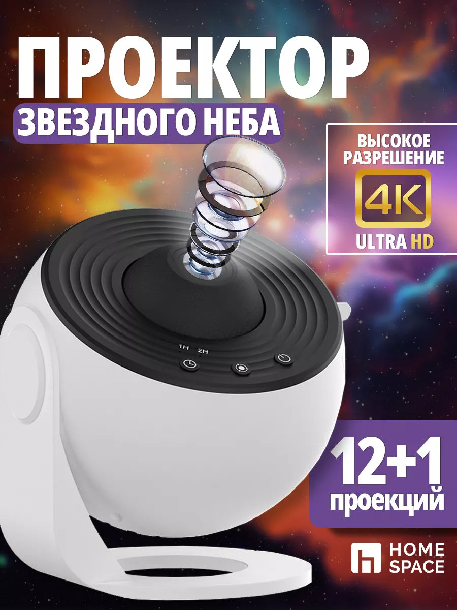 Ночник проектор звездного неба планетарий домашний Home Space купить по  цене 1 936 ₽ в интернет-магазине Wildberries | 198498180