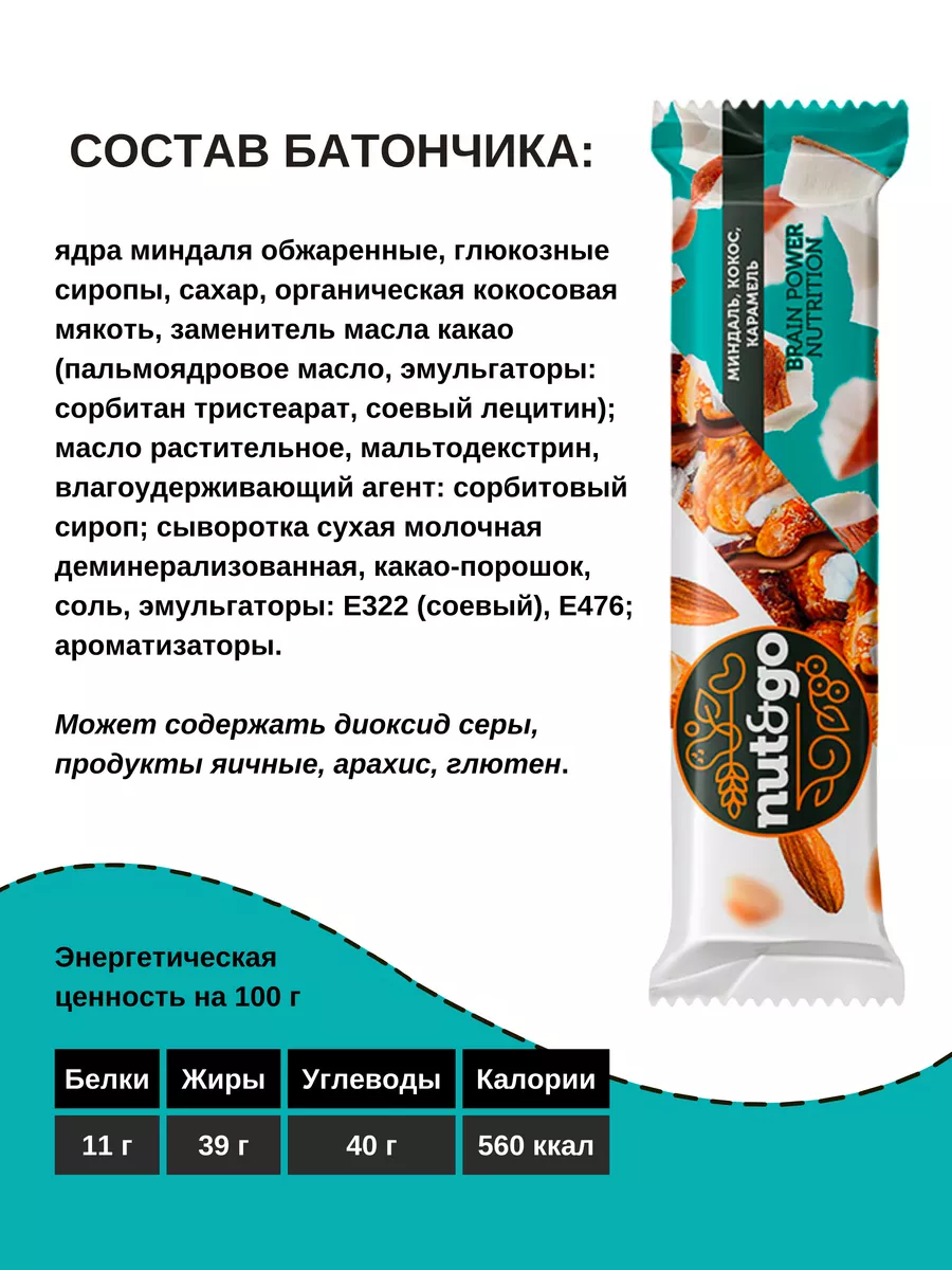 Батончик nut go с кокосом