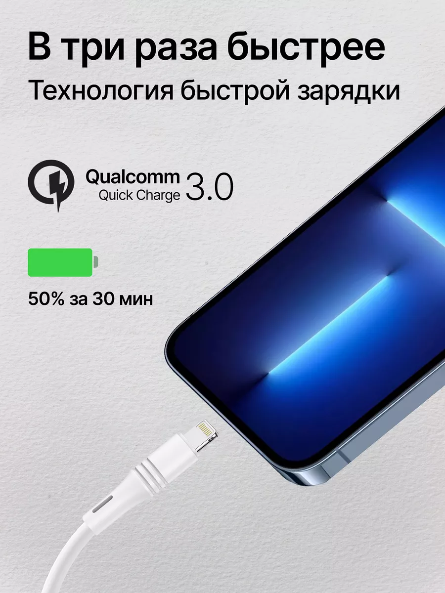 Зарядка iPhone быстрая для телефона айфон Borofone купить по цене 419 ₽ в  интернет-магазине Wildberries | 200583498