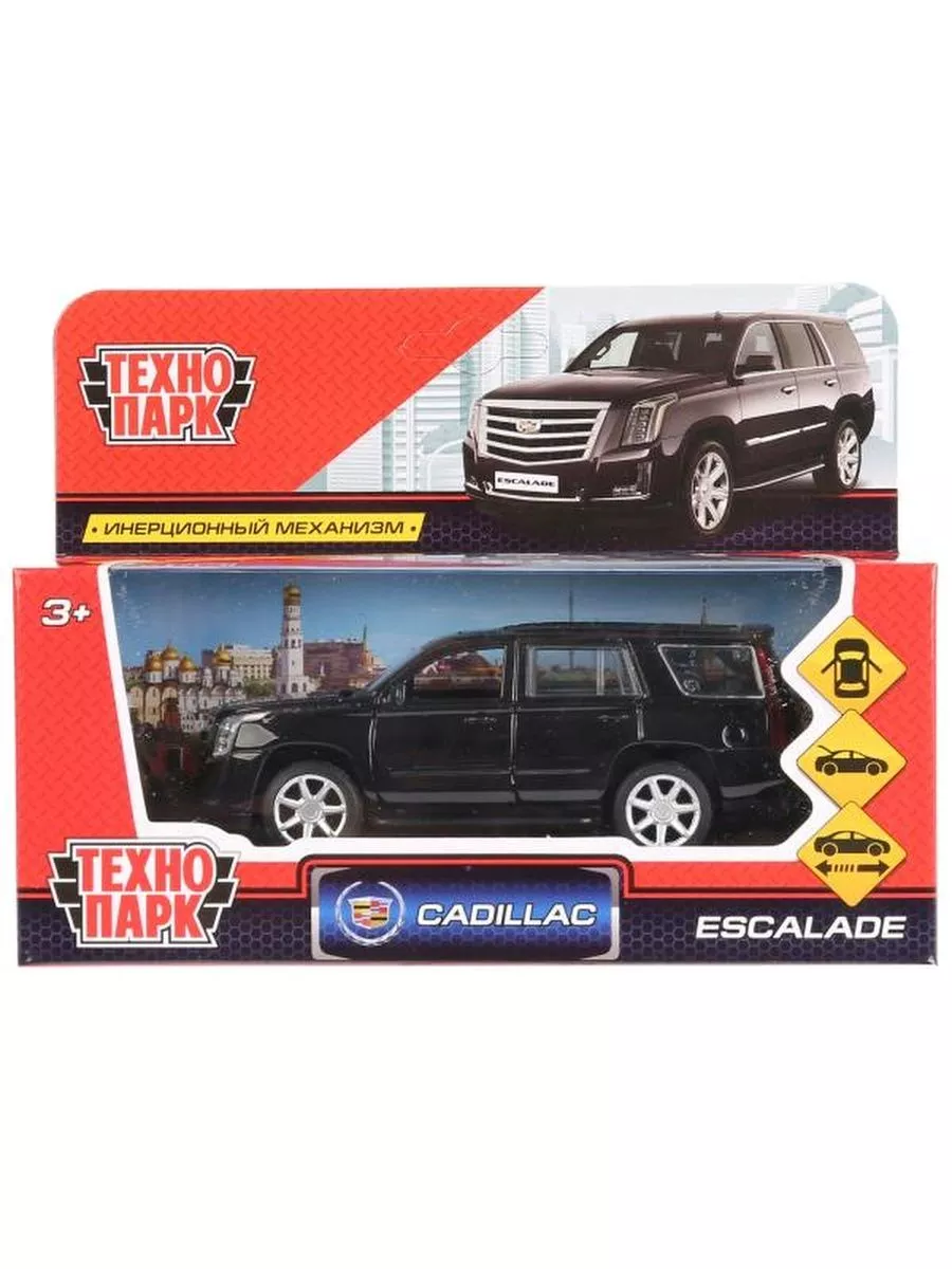 Машинка металлическая Cadillac Escalade инерционная 12 см Технопарк купить  по цене 688 ₽ в интернет-магазине Wildberries | 201521893