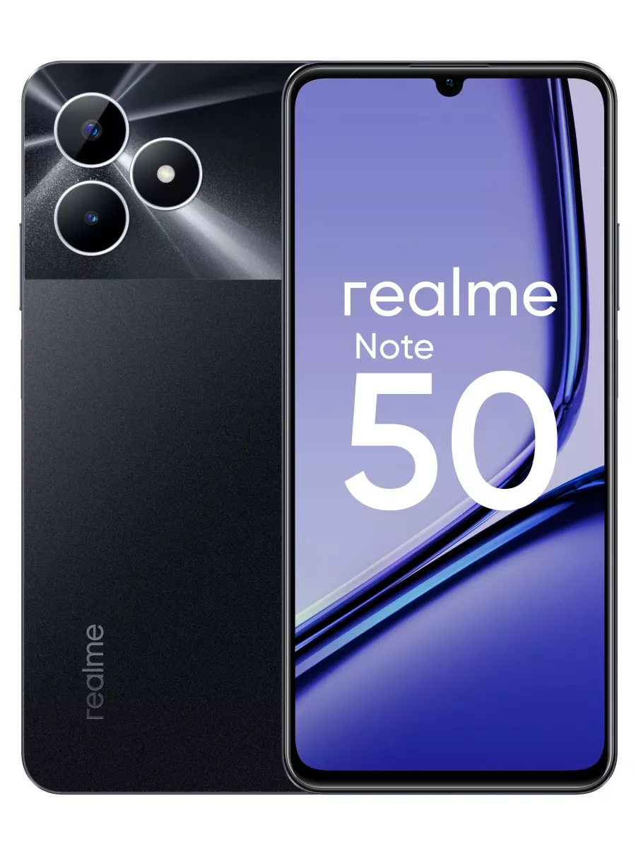 Смартфон Note 50 4+128 ГБ RMX3834, Полуночный черный Realme купить по цене  6 879 ₽ в интернет-магазине Wildberries | 203230660