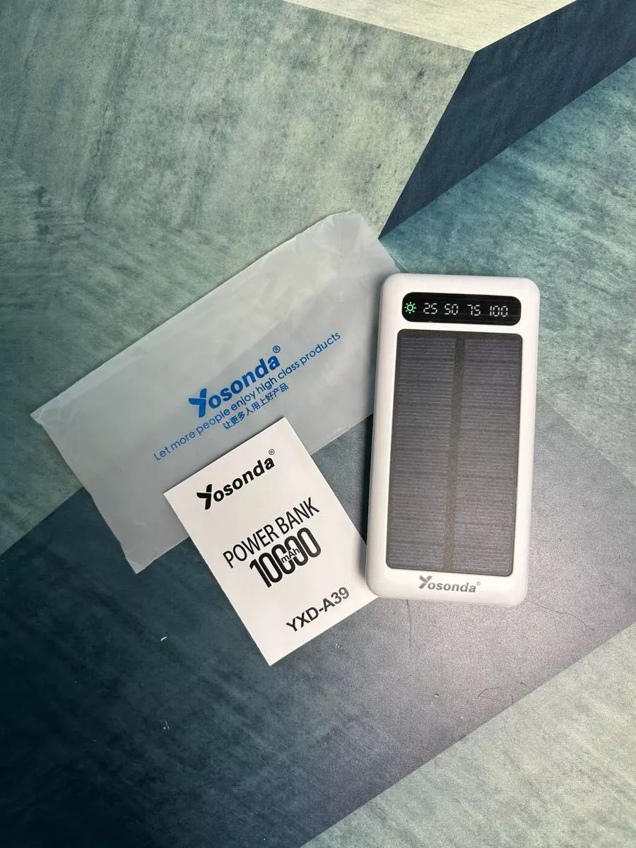 Повербанк с солнечной батареей Pover Bank, 10000 mAh