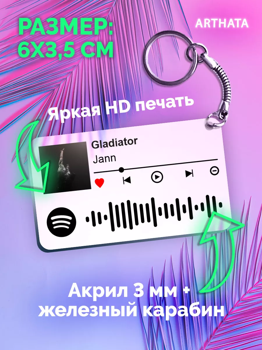 Spotify Брелок Jann - Gladiator Arthata-spotify постер Спотифай постер  купить по цене 9,84 р. в интернет-магазине Wildberries в Беларуси |  203938152