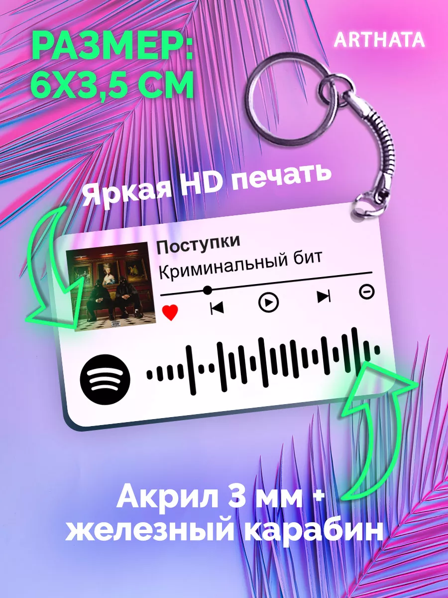 Arthata-spotify постер Спотифай постер Брелок спотифай Криминальный бит -  Поступки