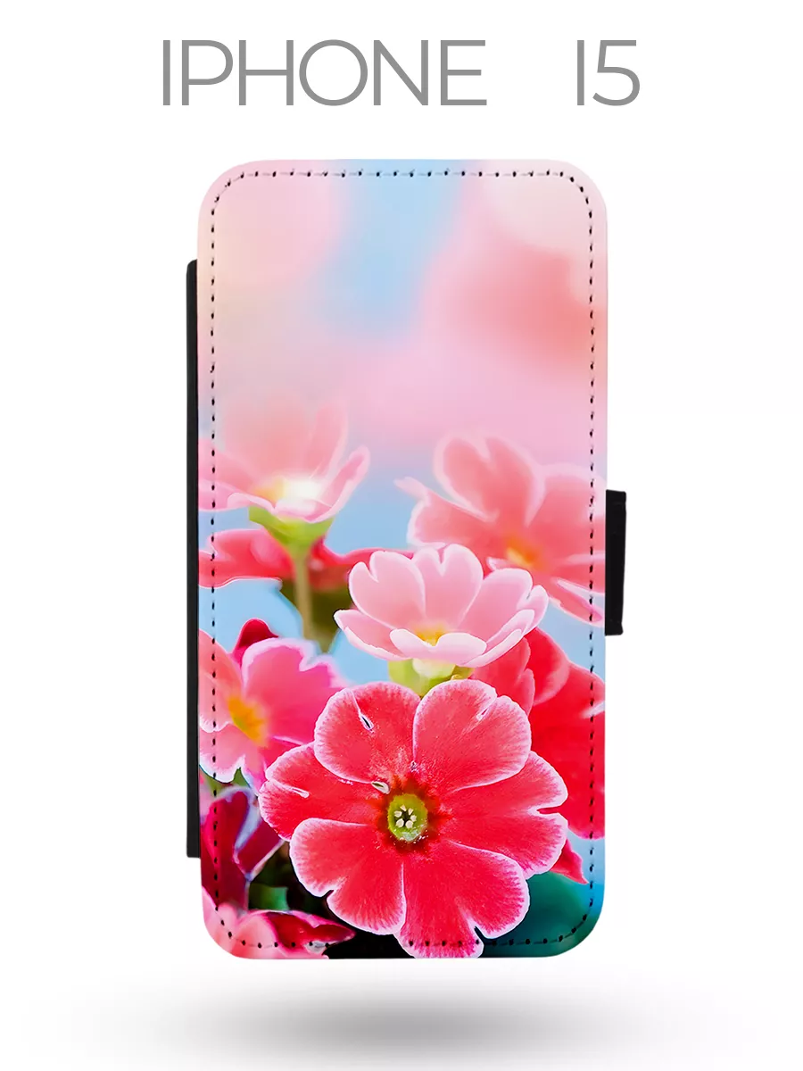 Каждому Своё Naturals Чехол-книжка на iPhone 15 Цветы Flowers Флора Flora